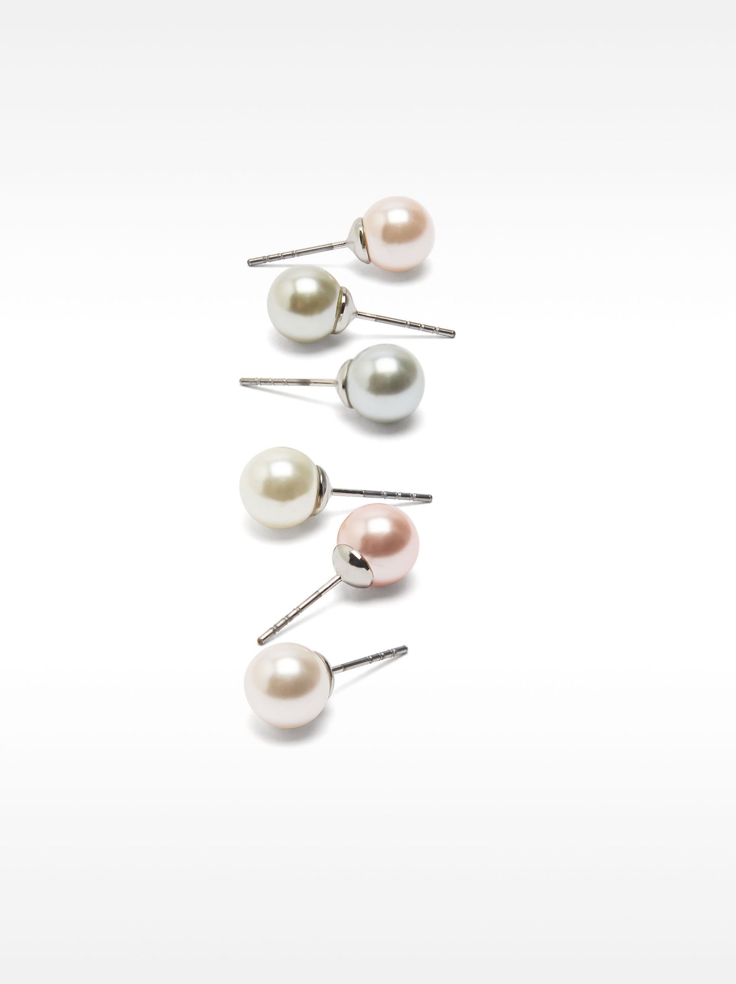 Set Of Faux Pearl Studs