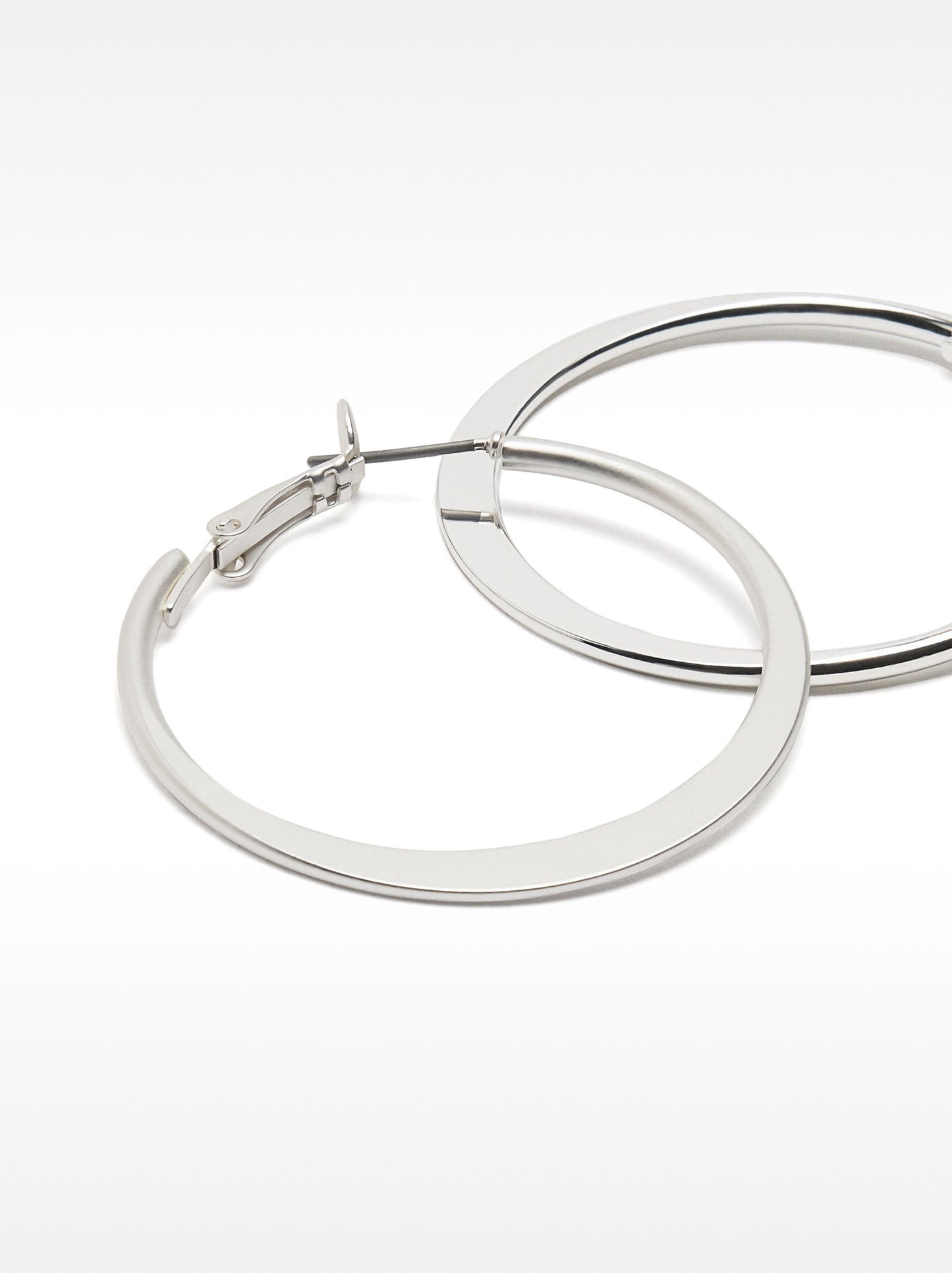 Set Of Silver Hoop Earrings