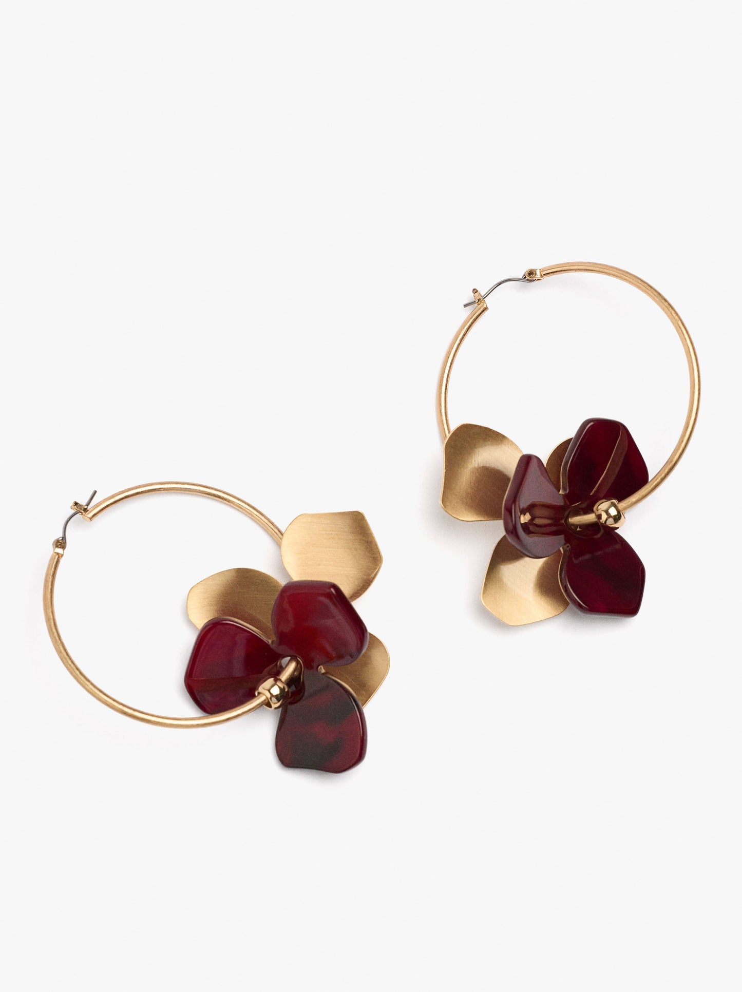 Hoop Earrings With Flower