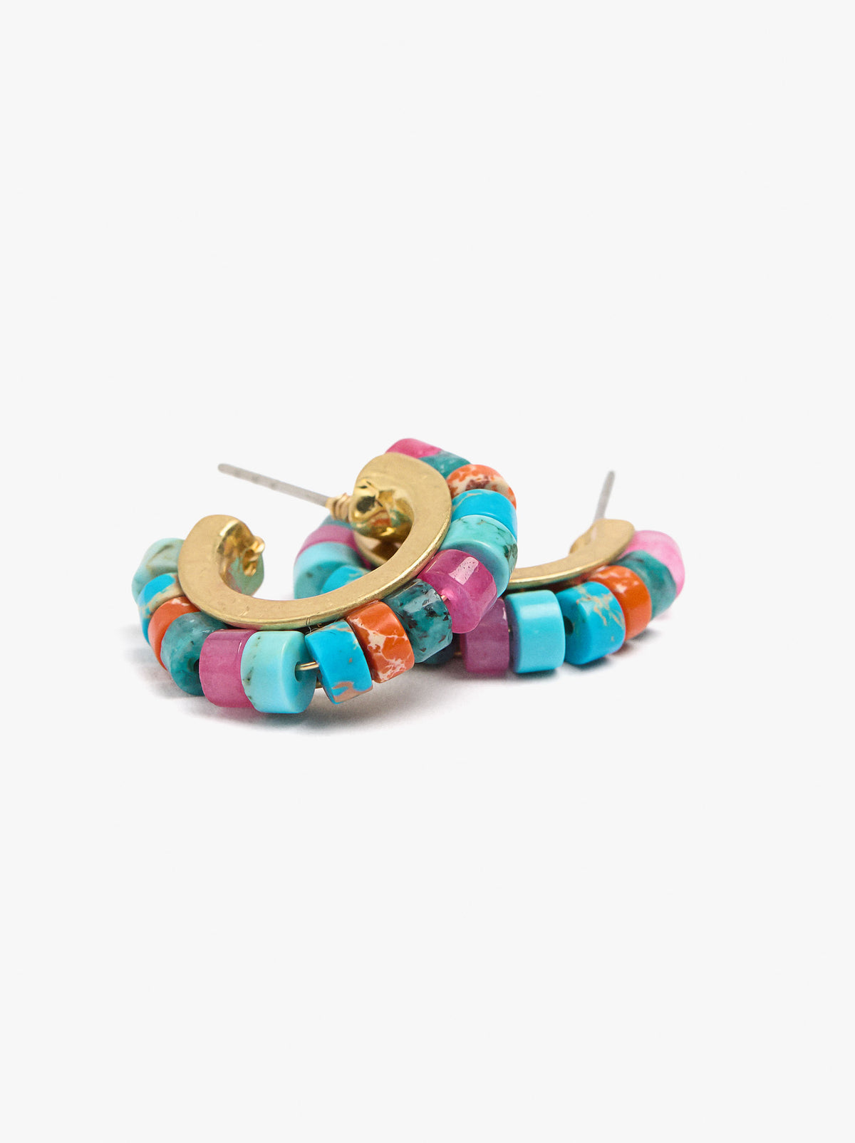 Hoop Earrings With Stone Beads