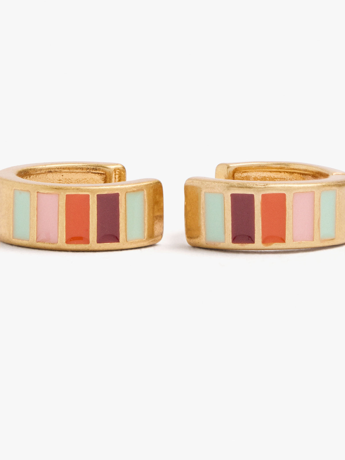 Hoop Earrings With Multicolor Enamel