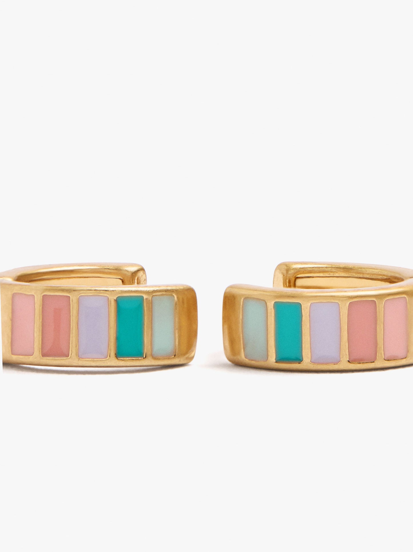 Hoop Earrings With Multicolor Enamel
