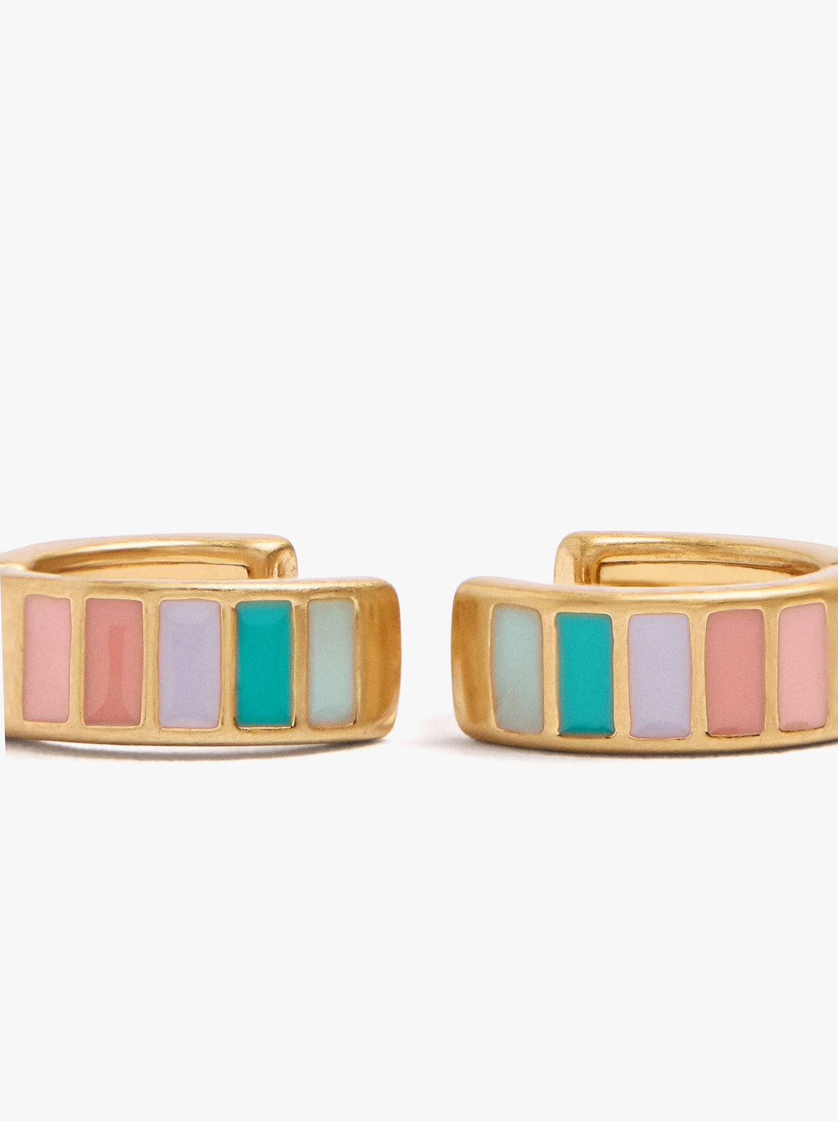 Hoop Earrings With Multicolor Enamel