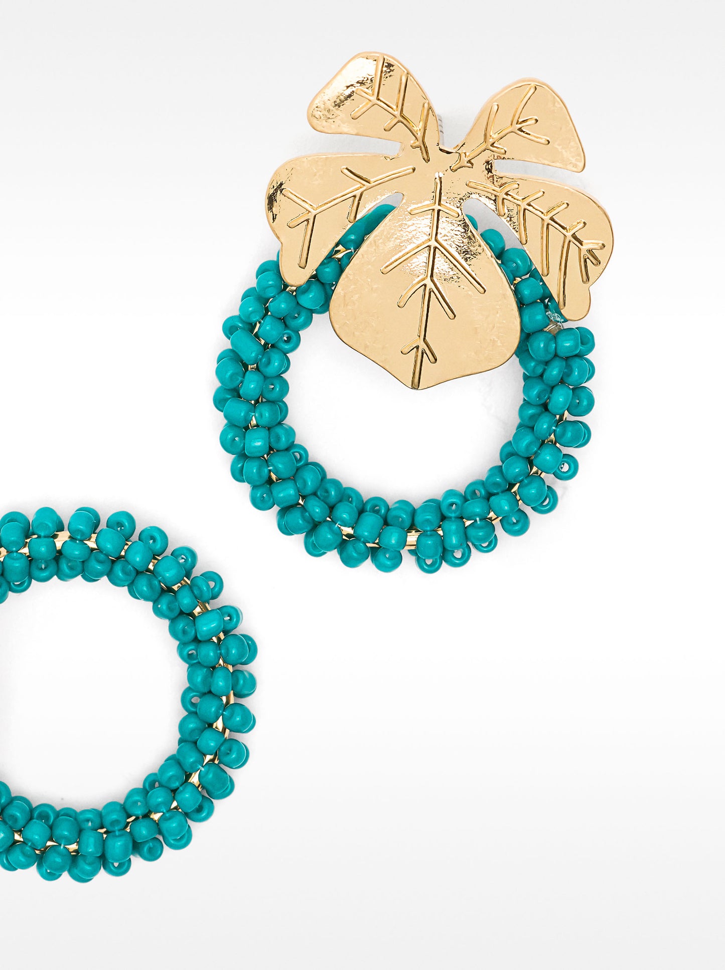 Leaf Earrings With Beads