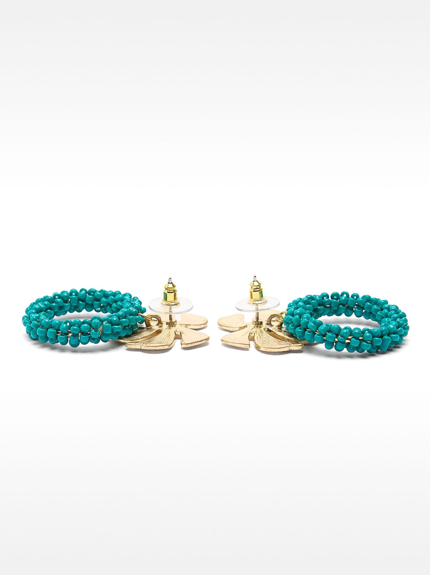 Leaf Earrings With Beads