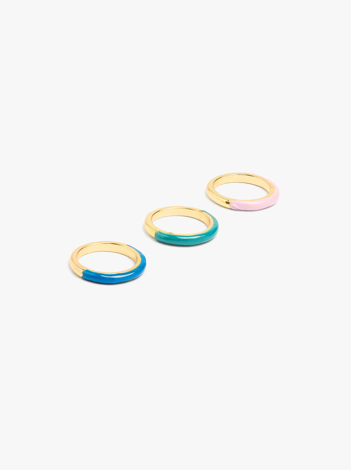 Set Of Rings With Enamel
