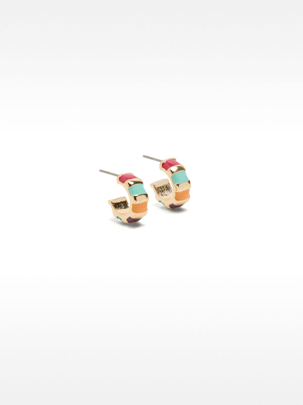 Enamelled Hoop Earrings