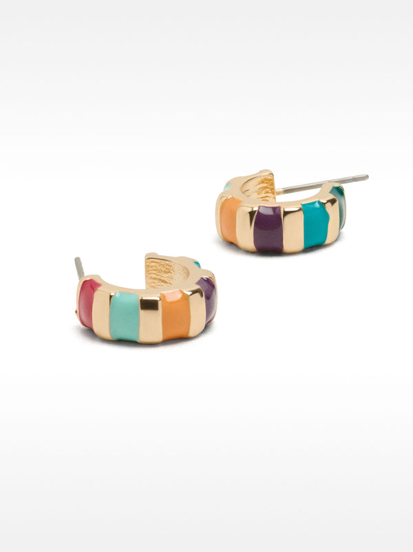Enamelled Hoop Earrings