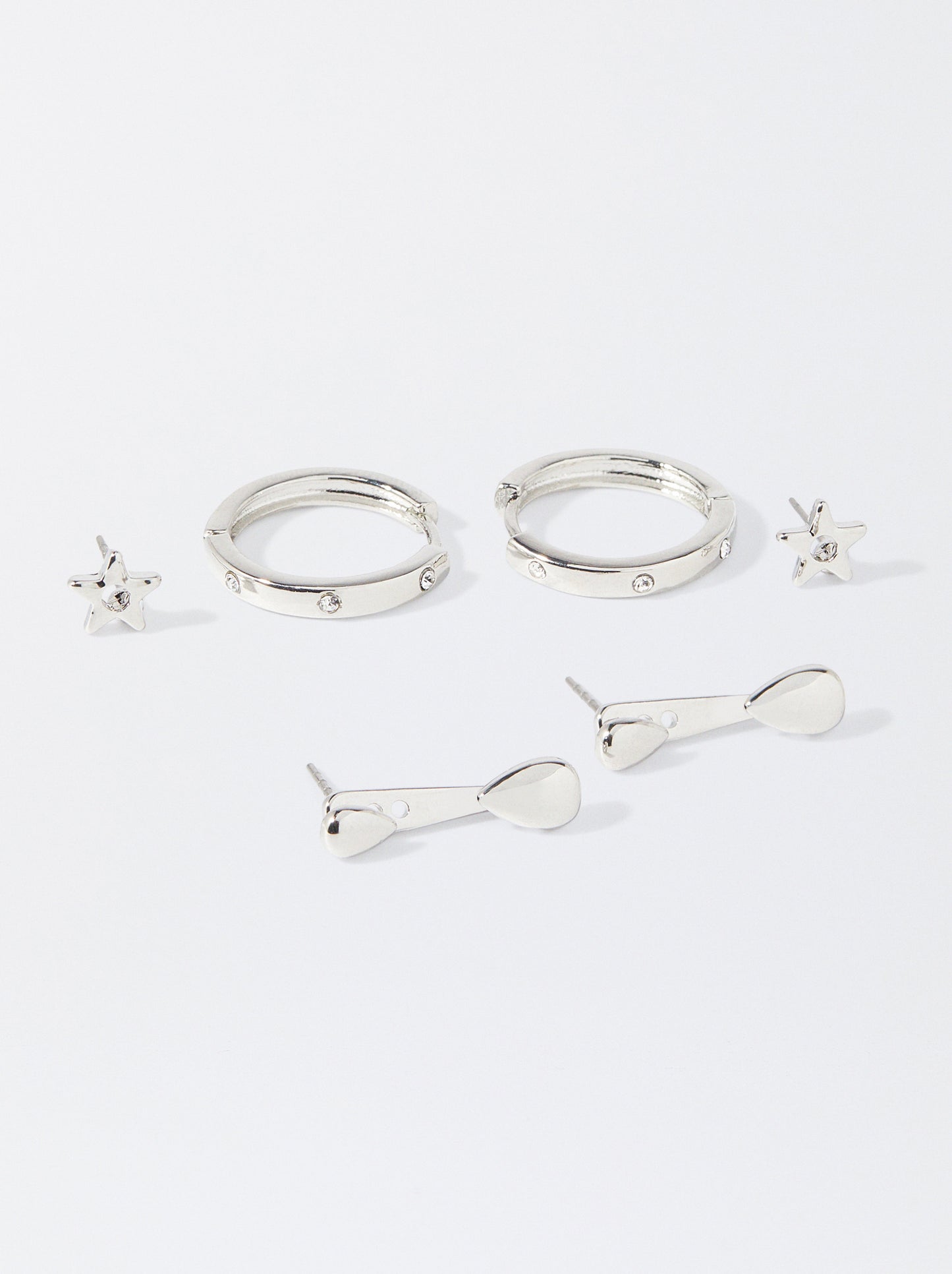 Set Of Silver-Plated Earrings