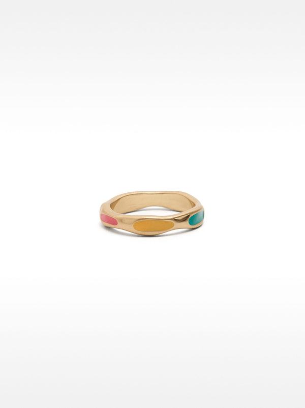 Irregular Ring With Multicolor Details
