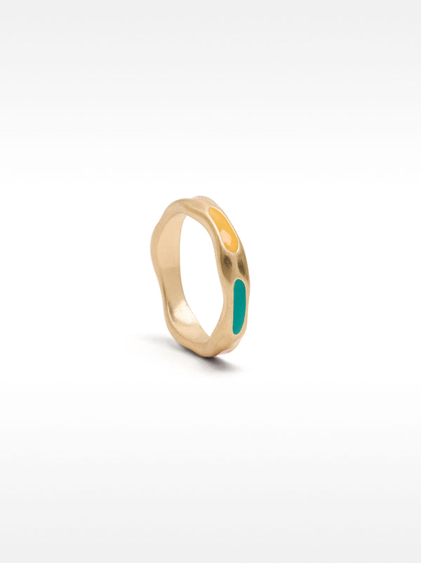 Irregular Ring With Multicolor Details