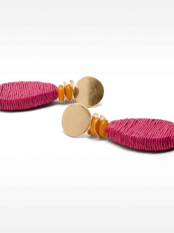 Oval Straw Earrings