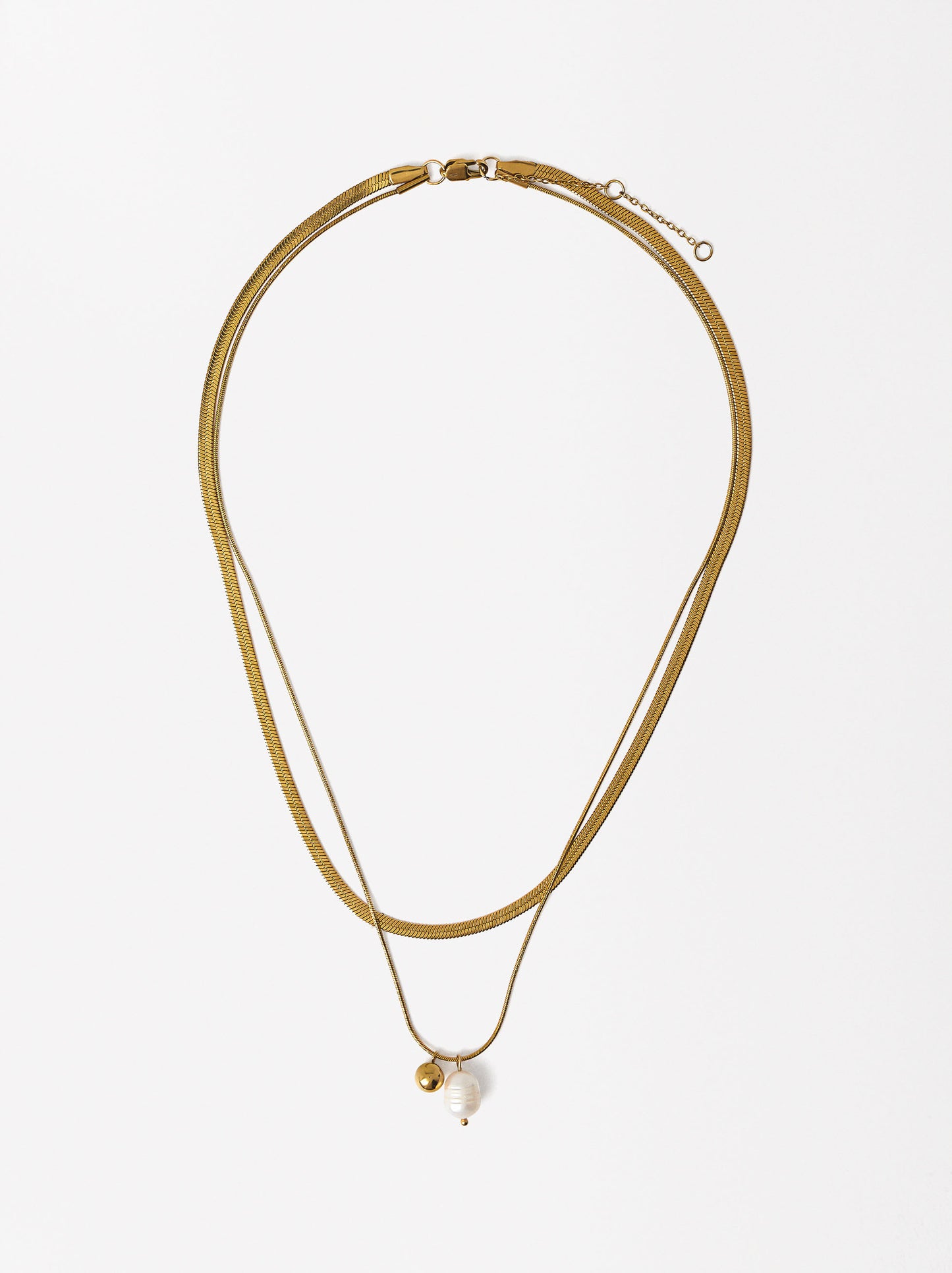 Set Of Pearl Necklaces - Stainless Steel
