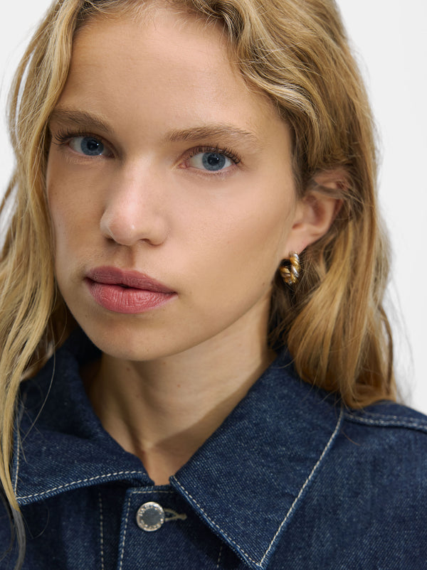 Braided Two-Tone Hoops - Stainless Steel