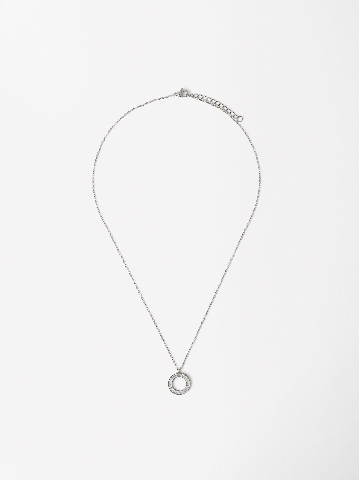 Necklace With Crystals - Stainless Steel