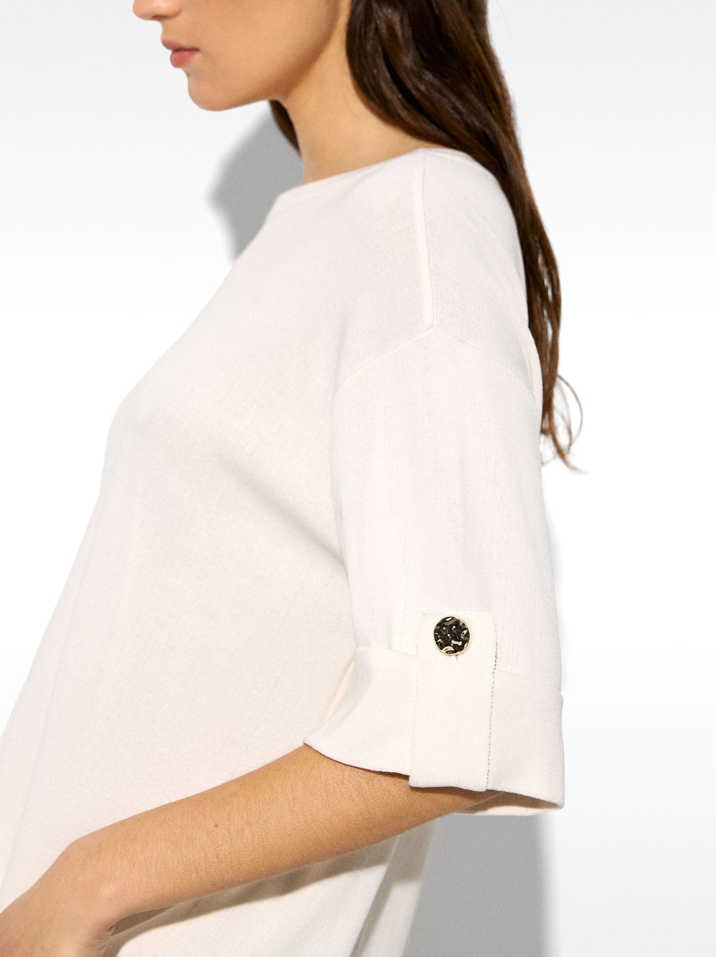 Short-Sleeve Knitted Sweater
