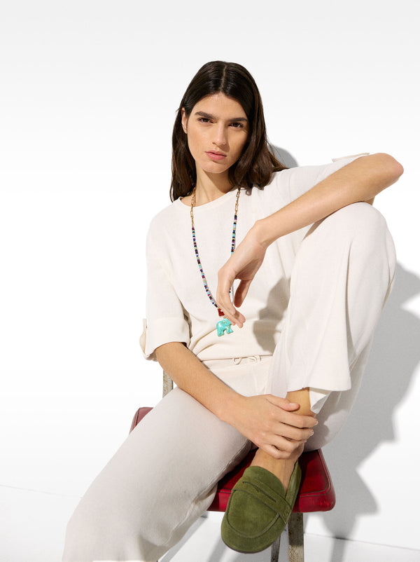 Adjustable Knit Trousers With Drawstring