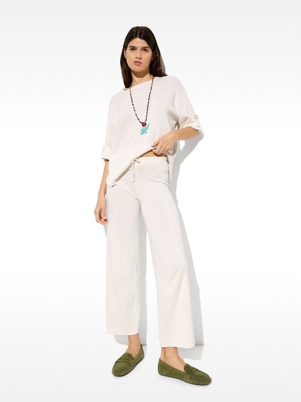 Adjustable Knit Trousers With Drawstring