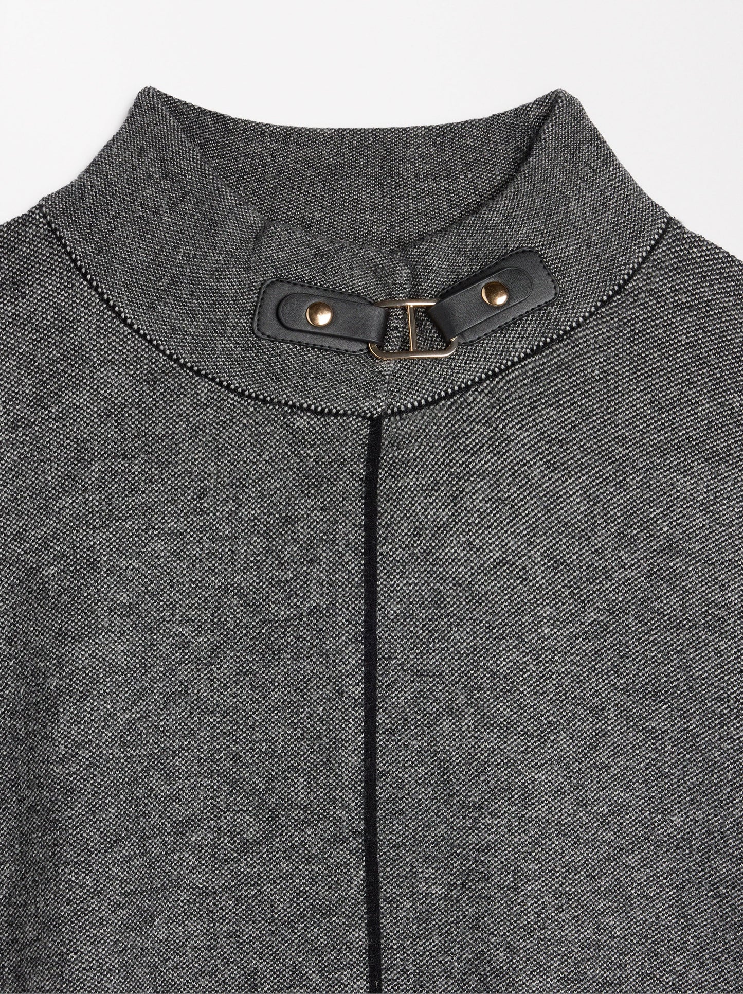 Knit Poncho With High Neck