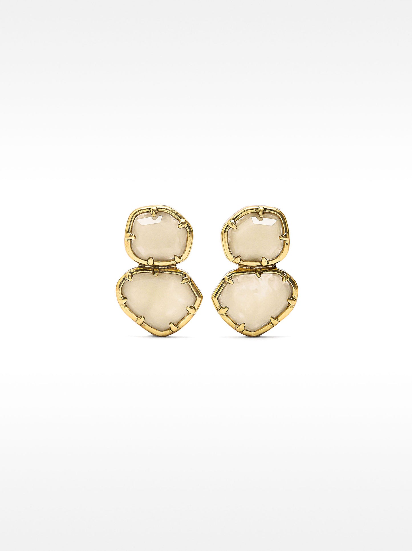 Stone Effect Golden Earrings