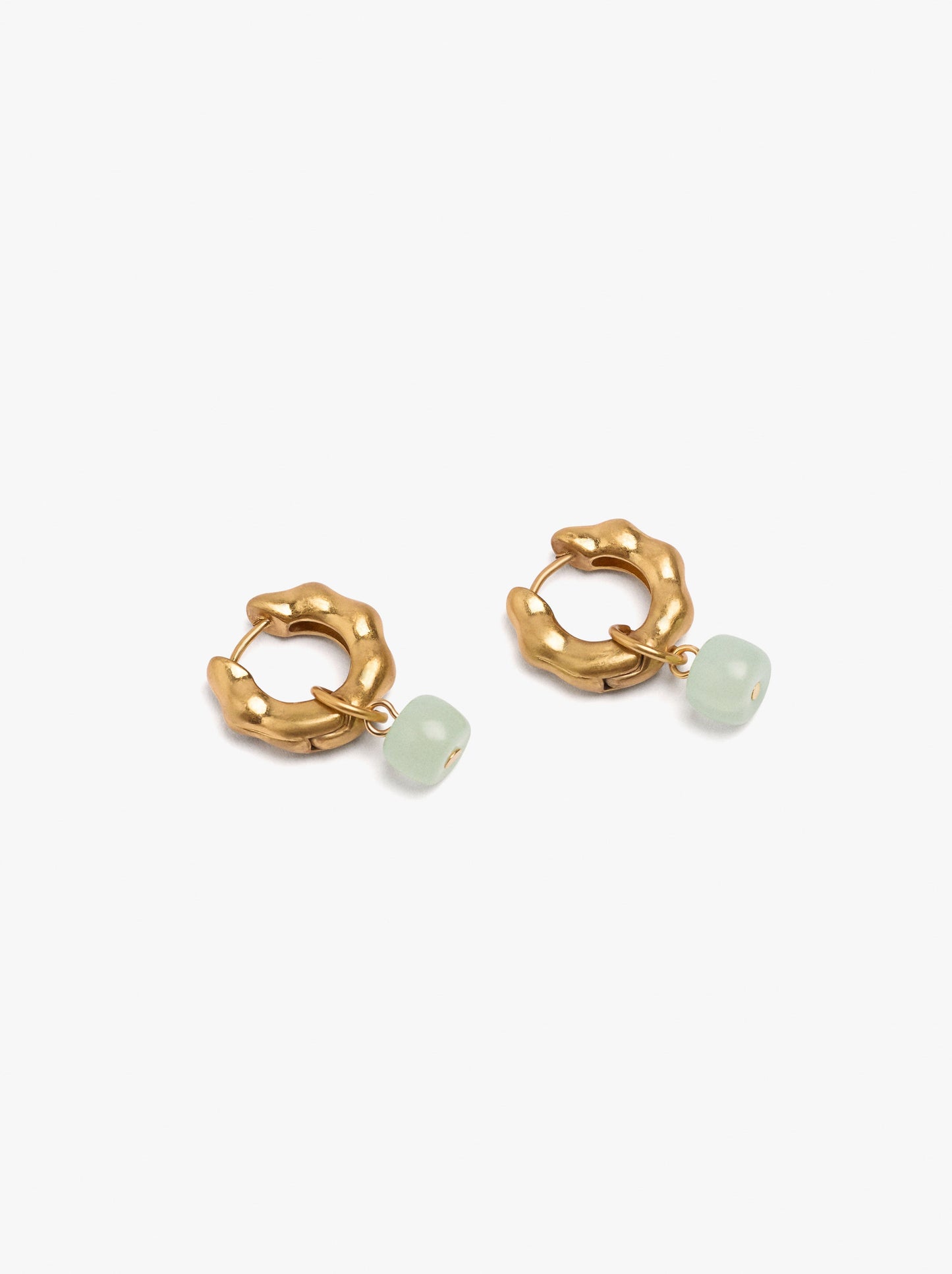 Irregular Hoop Earrings With Stone