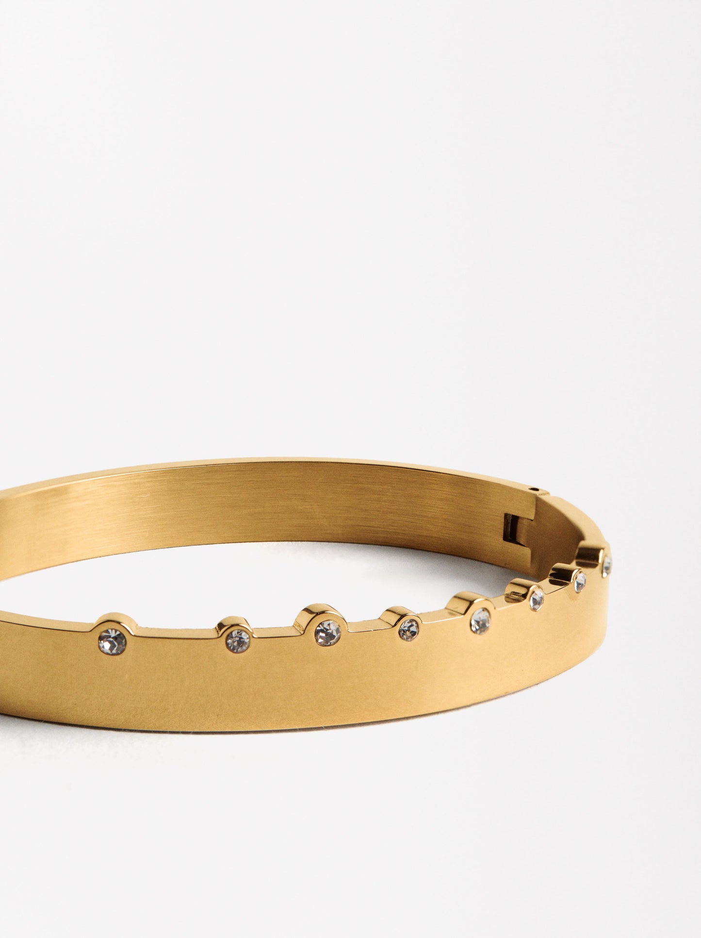 Rigid Bracelet With Crystals - Stainless Steel