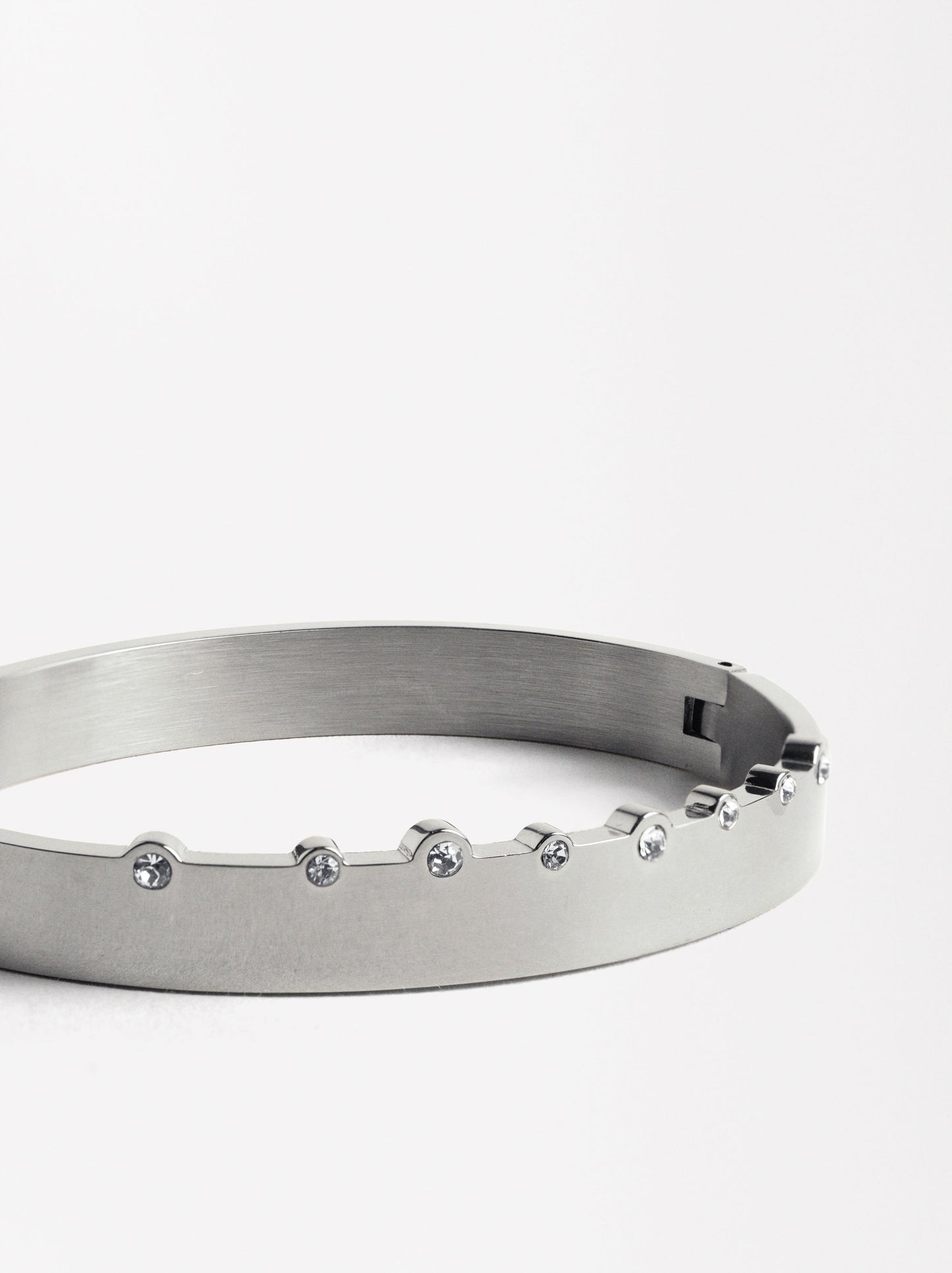 Rigid Bracelet With Crystals - Stainless Steel