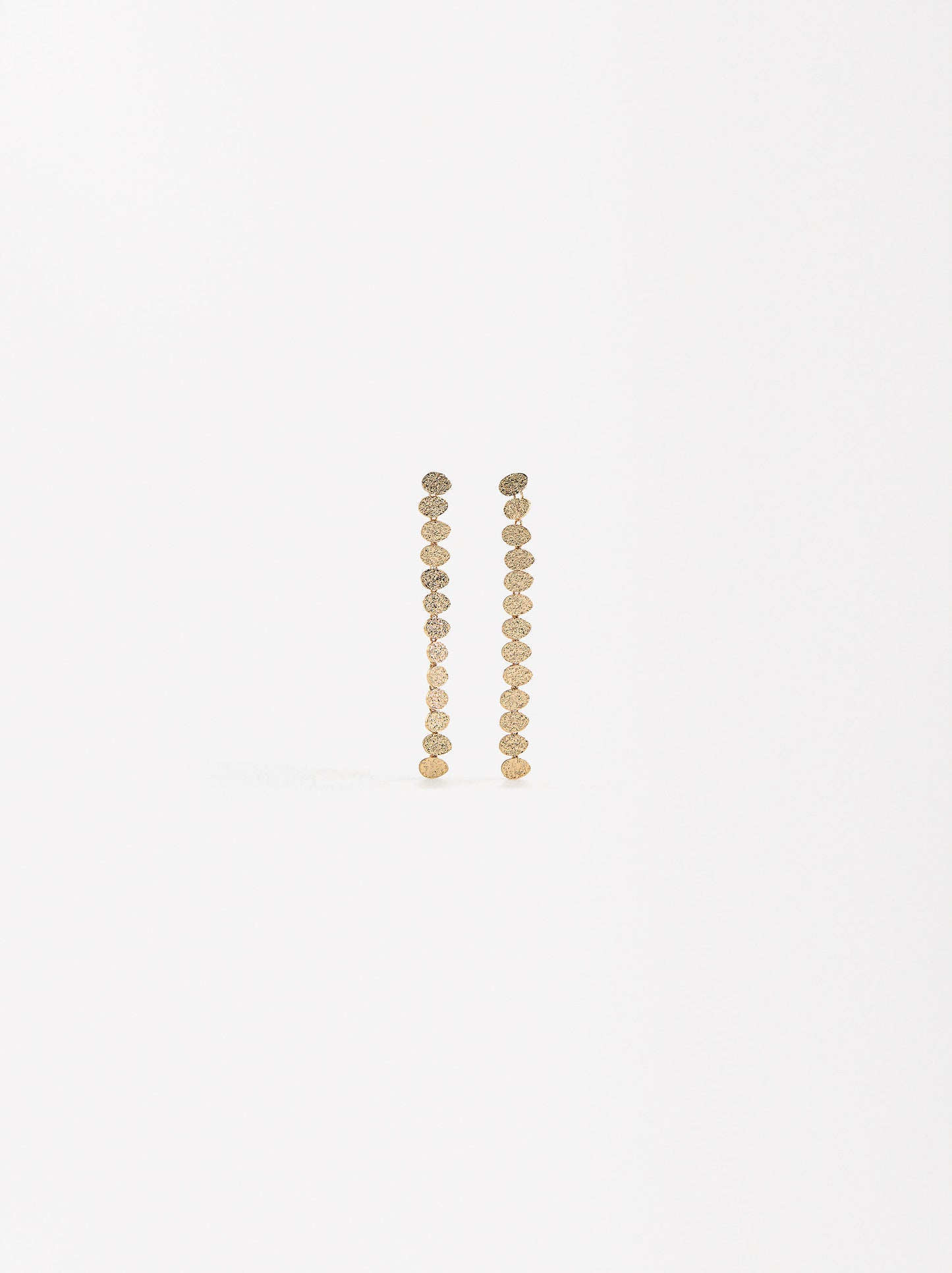 Long Hammered Effect Earrings