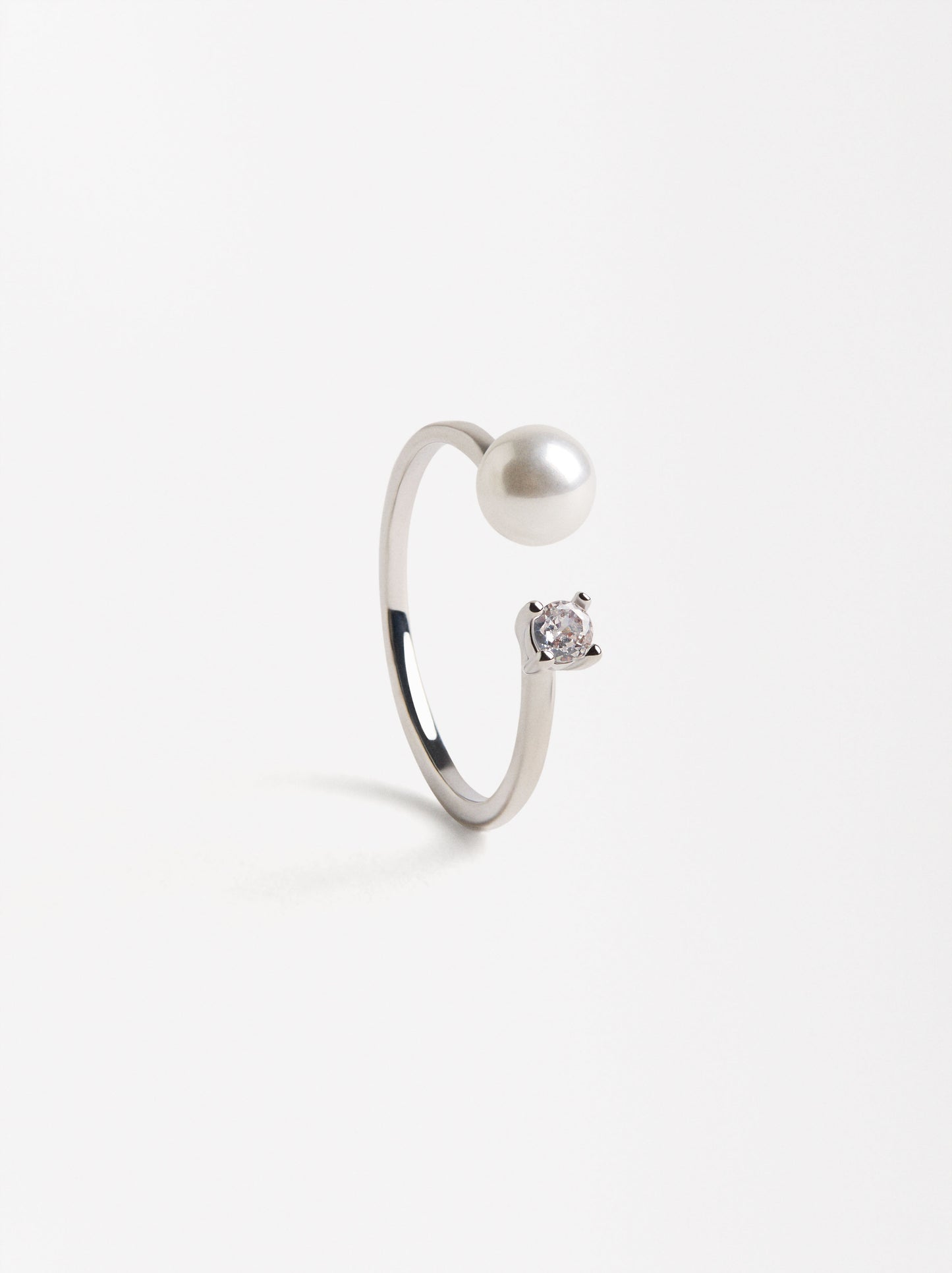Open Ring With Freshwater Pearl