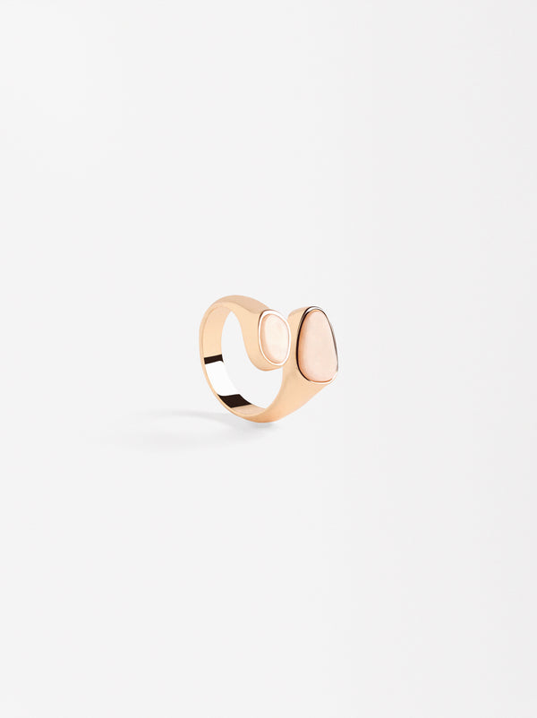 Crossed Pearl Ring