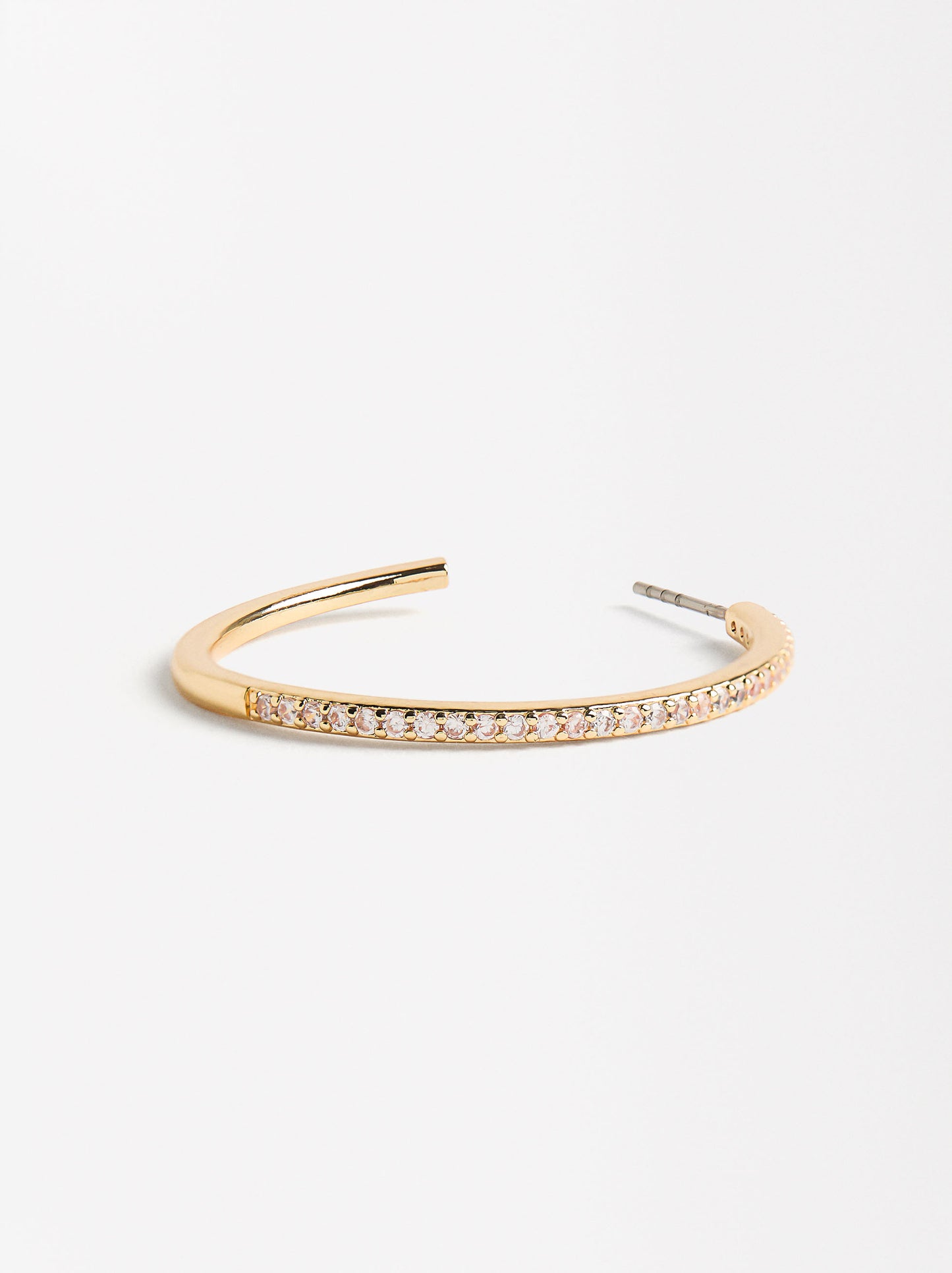 Large Single Pavé Hoop Earring With Zirconia