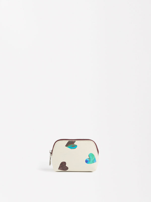 Heart-Printed Coin Purse