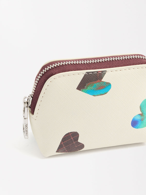 Heart-Printed Coin Purse