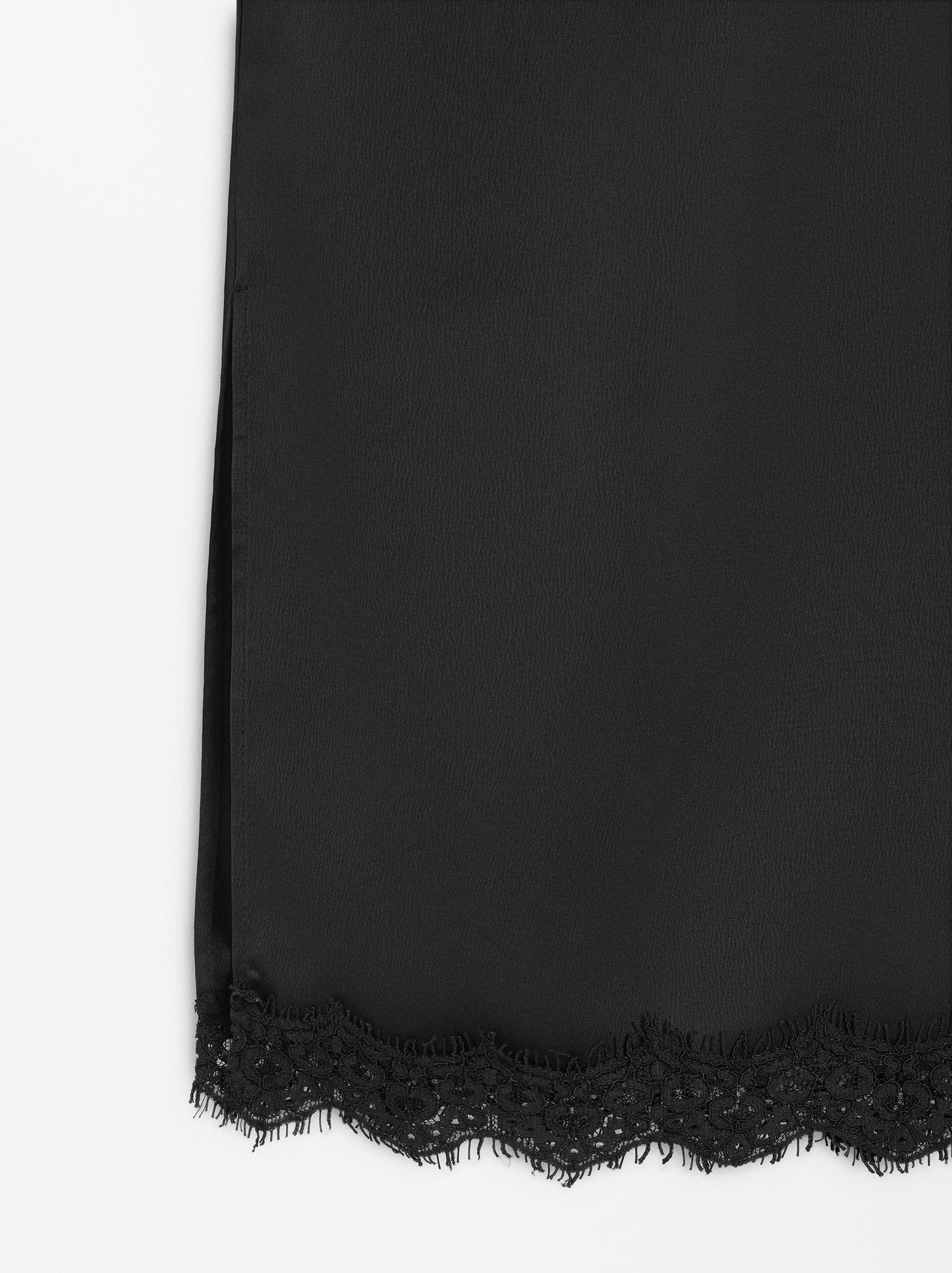 Satin Skirt With Lace