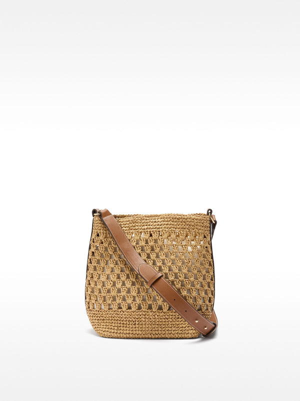 Straw-Effect Shoulder Bag