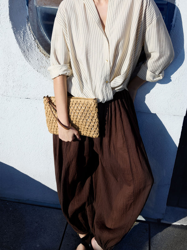 Envelope Bag With Straw Effect