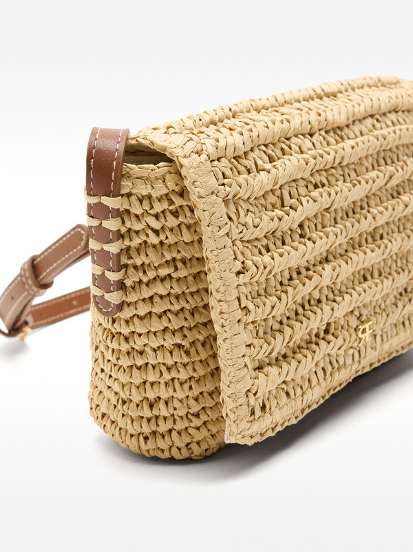 Straw Effect Crossbody Bag
