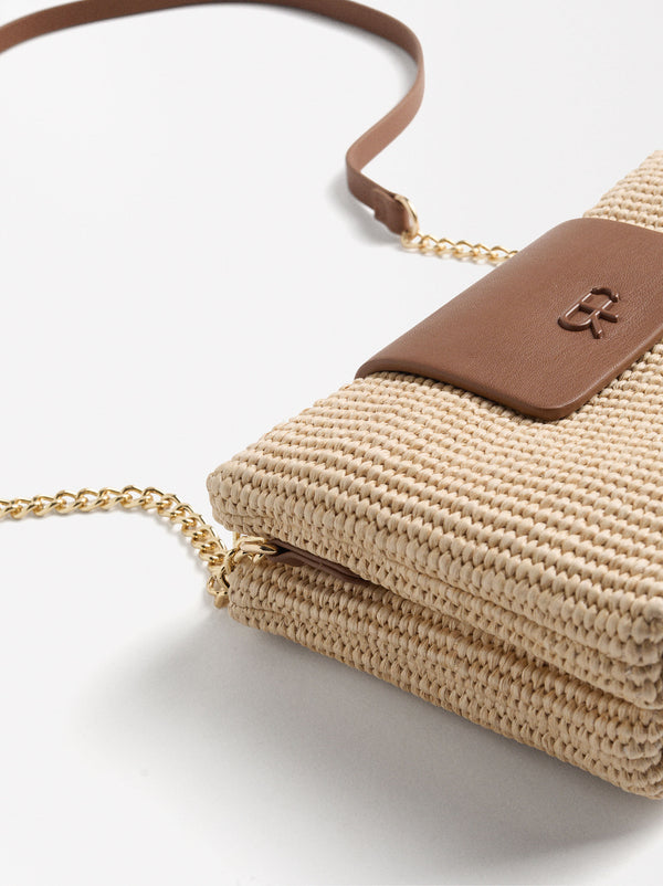Straw Effect Crossbody Bag