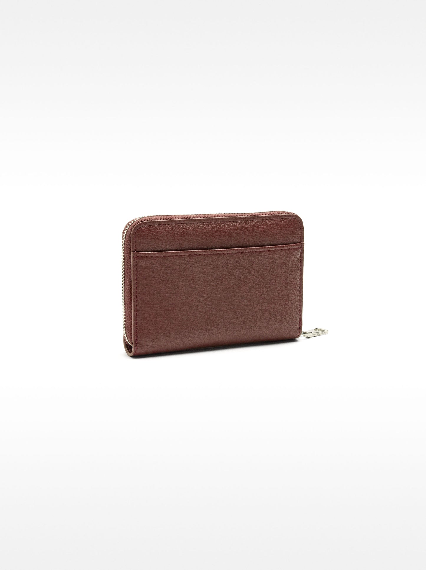 Wallet With Texture And Zipper