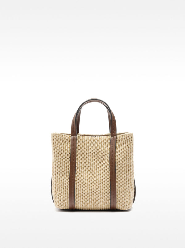 Tote Bag With Straw Effect