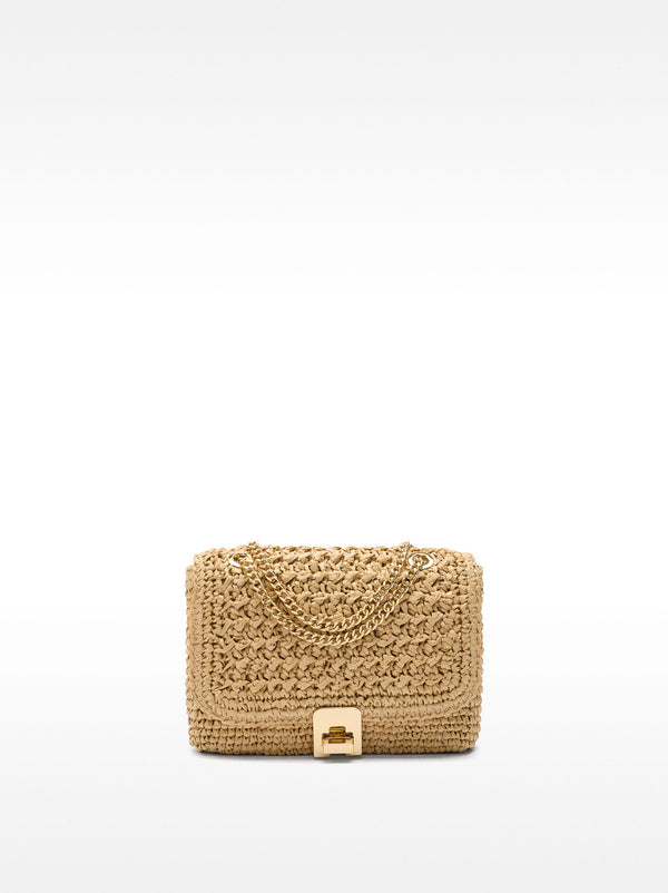 Straw-Effect Shoulder Bag