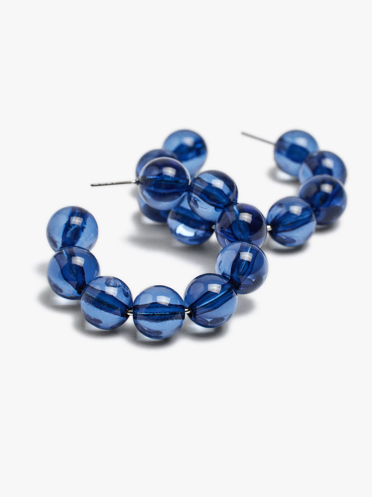 Hoop Earrings With Transparent Resin Beads
