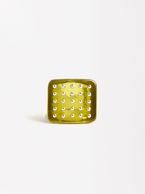 Square Ring With Dot Details