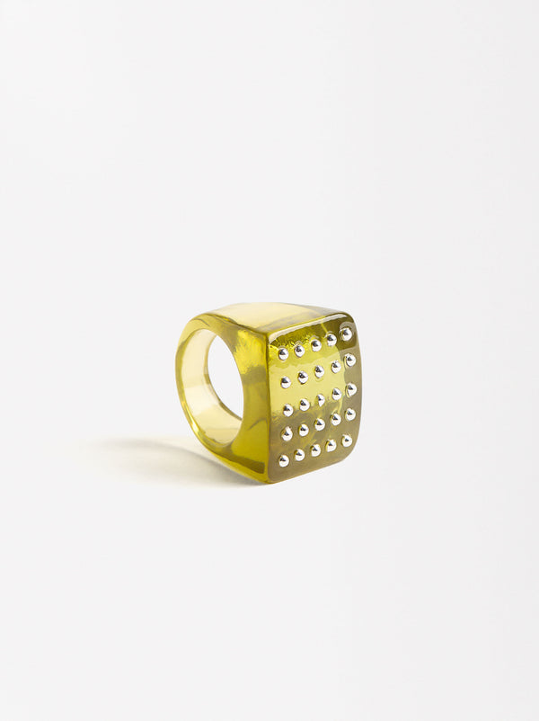 Square Ring With Dot Details