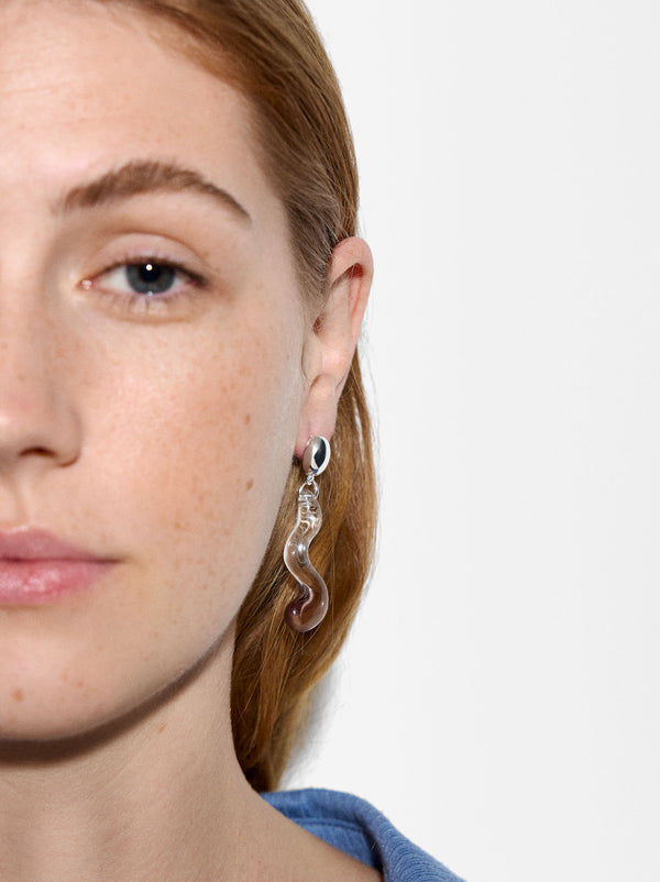 Bicolor Wave Earrings