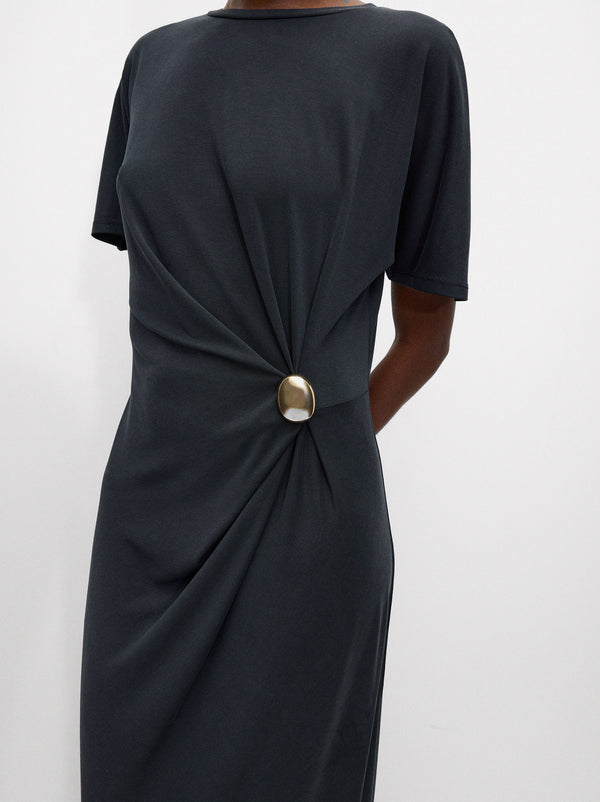 Long Dress With Metallic Detail