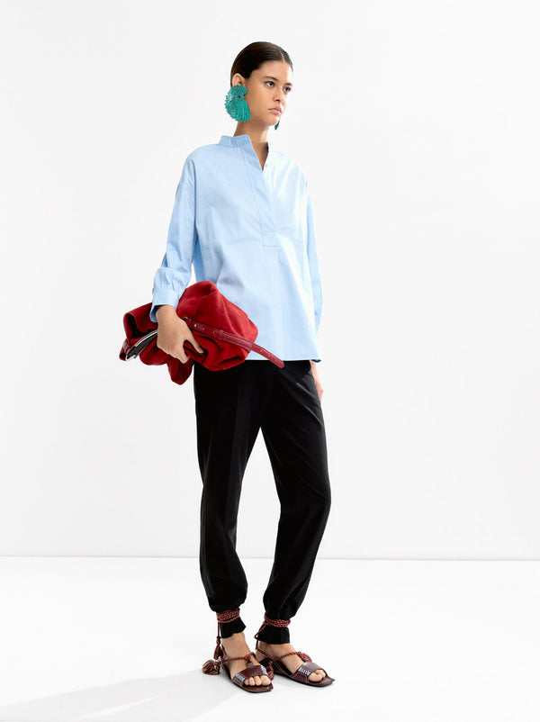 100% Cotton Shirt Mandarin Collar