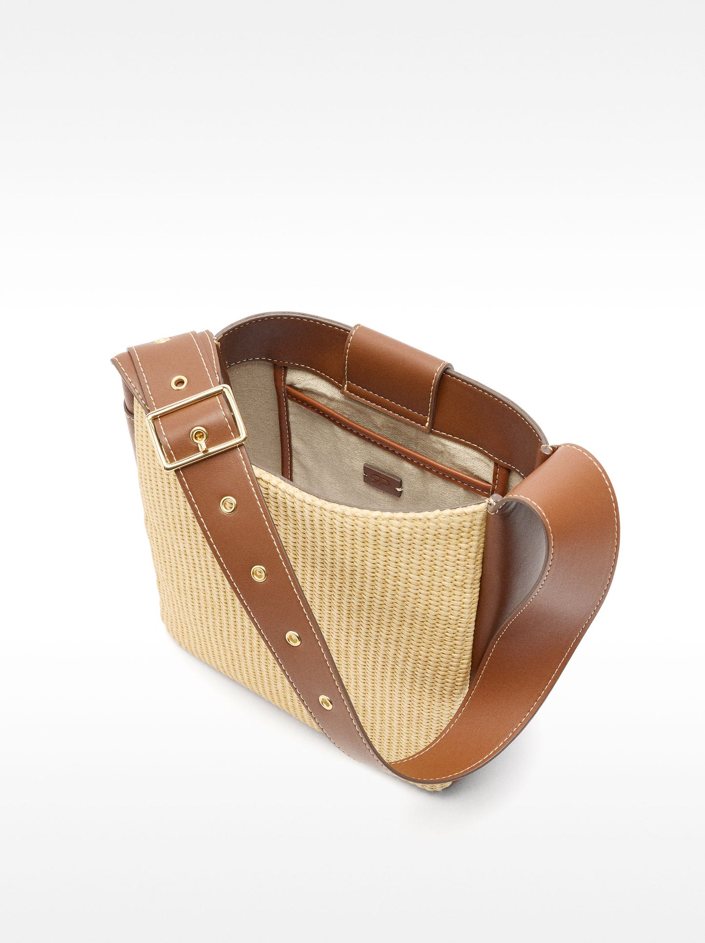 Straw-Effect Shoulder Bag