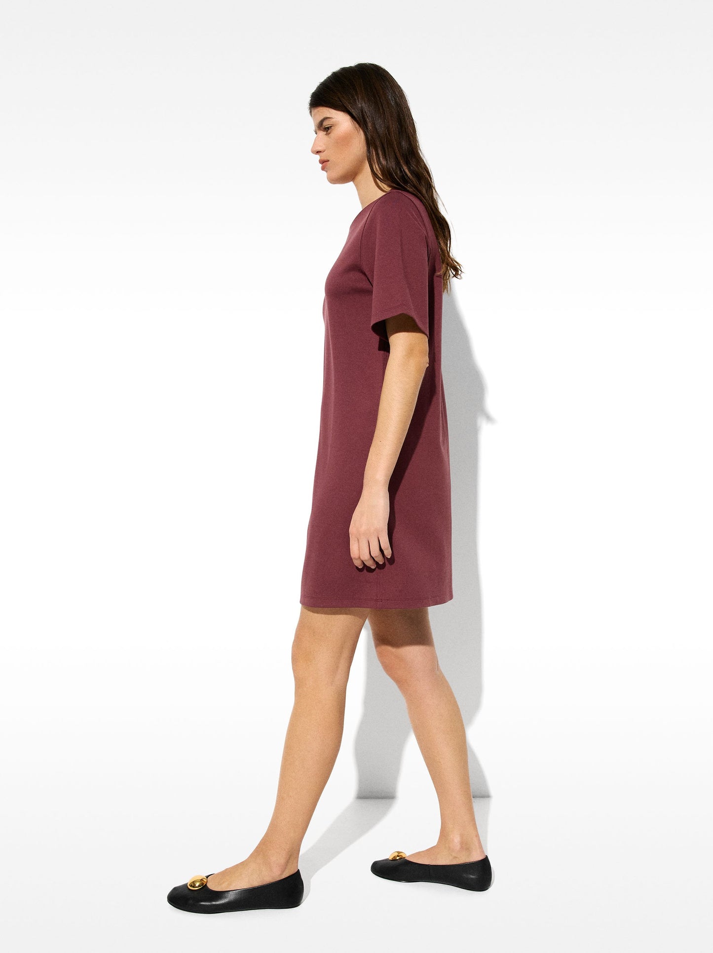 Short Dress With Round Neckline