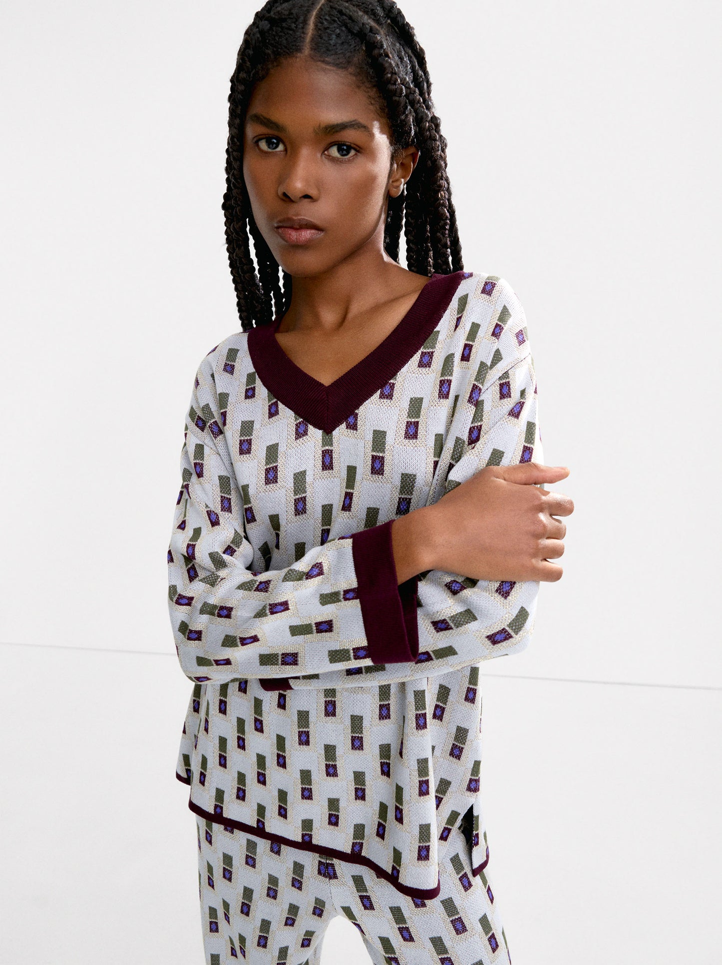 Jacquard Knit Sweater